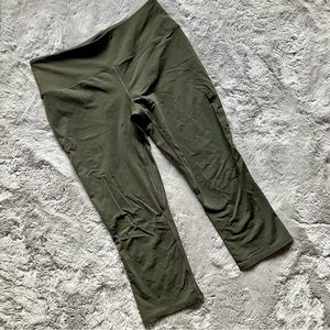 Rare RYU Made in Vancouver cropped yoga tights khaki green medium like lululemon